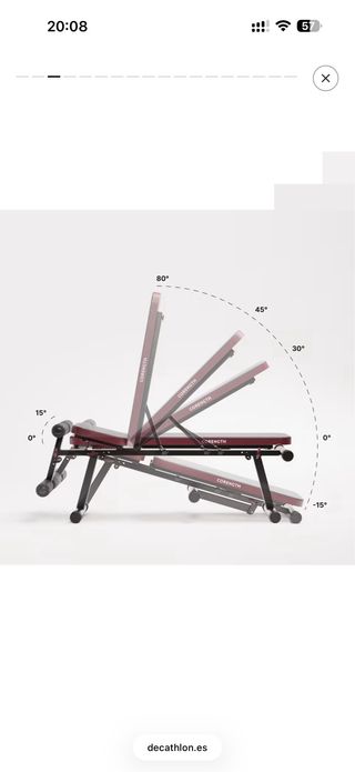 Banco de pesas y abdominales inclinable