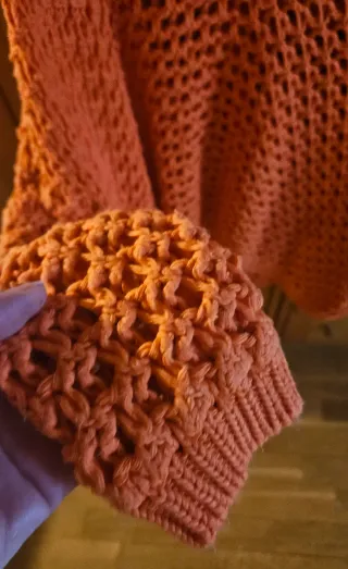 Jersey calado color coral talla única