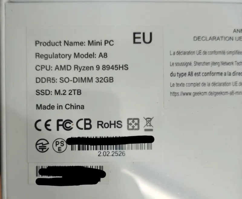 GEEKOM A8 Ryzen 9 32GB RAM 2TB SSD afbeelding 2