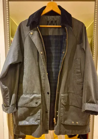 Chaqueta Mango Verde Militar Encerada