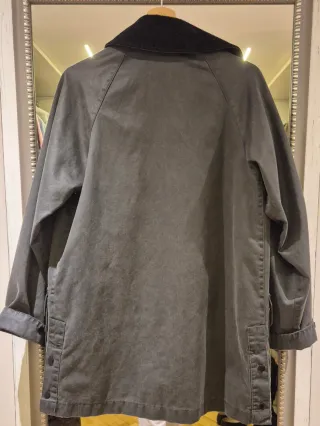 Chaqueta Mango Verde Militar Encerada