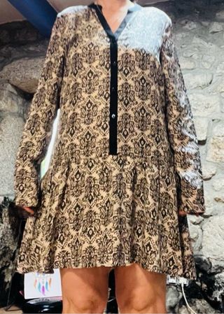 Vestido Seda Estampado Talla M