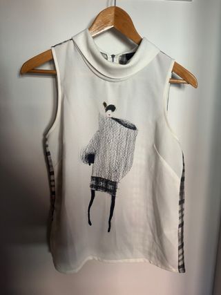 Blusa sin mangas con estampado