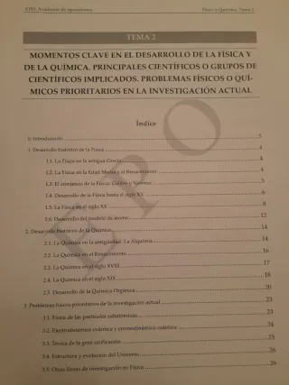 Temas Academia EPO. Física y Quimica