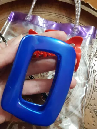 Set accessori capelli blu e rosso+ borsa trasparen