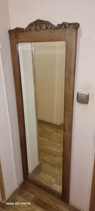 Espejo de pared madera y cristal