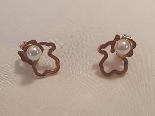 Pendientes Tous Oso Perla Oro rosa