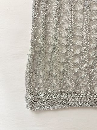 Top Zara calado plateado