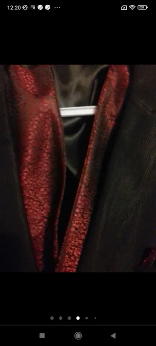 Traje de Novio Negro y Rojo