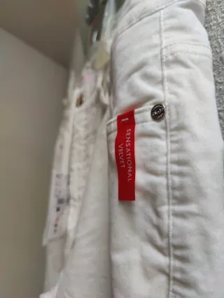 Pantalón Cortefiel Mujer Talla 44 Blanco. Nuevo