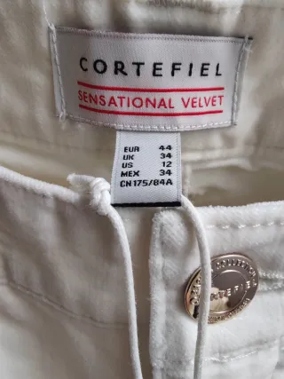 Pantalón Cortefiel Mujer Talla 44 Blanco. Nuevo