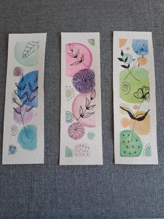 Segnalibri acquerellati fatti a mano