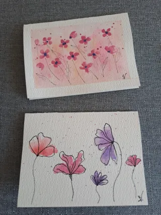 Biglietti auguri acquerello fiori