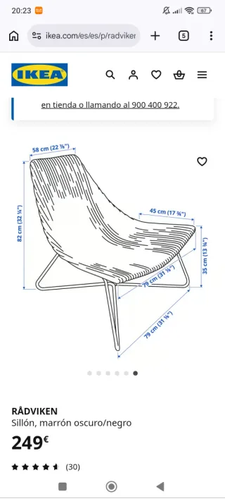 Sillón mimbre Ikea Radviken