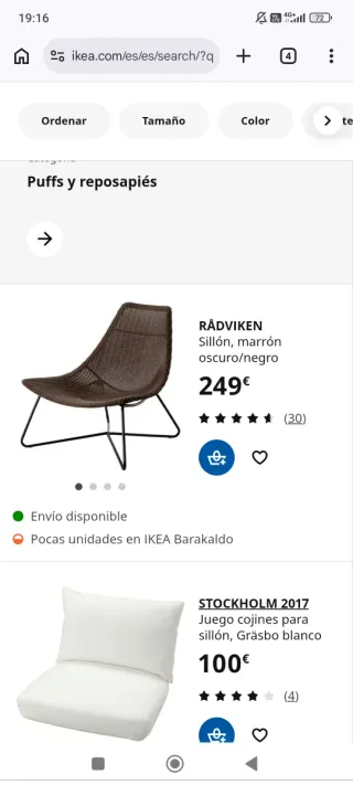 Sillón mimbre Ikea Radviken
