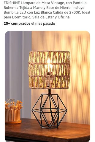 Lámpara de Mesa Vintage EDISHINE Bohemia