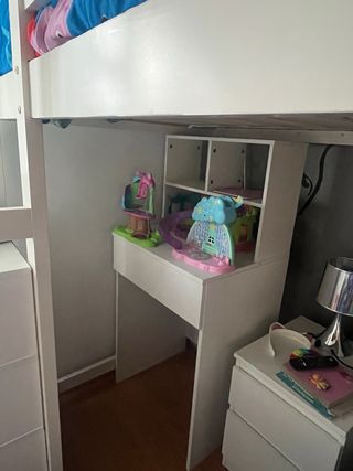 Litera infantil con escritorio, 6 meses de uso