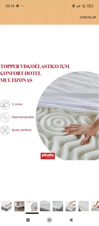 Topper Pikolin Viscoelástico Multizona 150cm