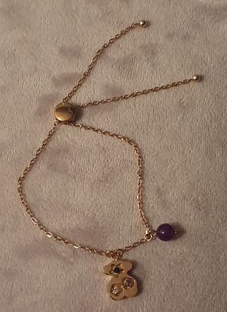 Pulsera Tous Oso Oro Rosa y morado