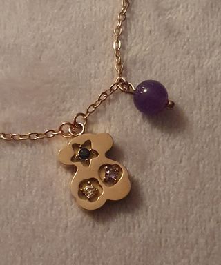 Pulsera Tous Oso Oro Rosa y morado