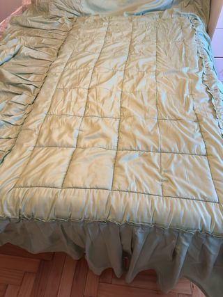 Edredón verde Cama 90