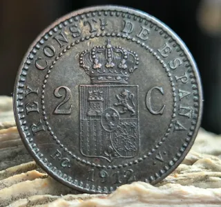 Moneda 2 céntimos Alfonso XIII 1812
