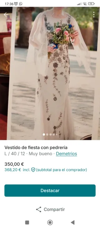 Vestido de Novia Demetrios, foulard de regalo
