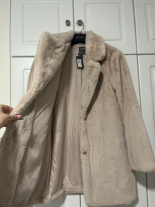 Abrigo pelo beige talla s