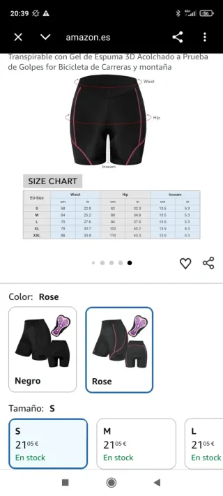 Pantalones cortos ciclismo mujer negro rosa