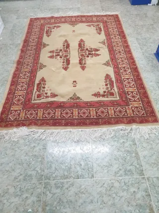 Alfombra de Chefchaouen Marruecos Beige/Rojo