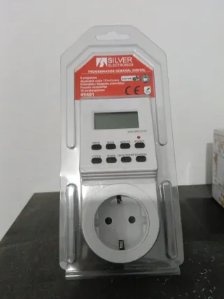 Enchufe Programador Digital Semanal Silver