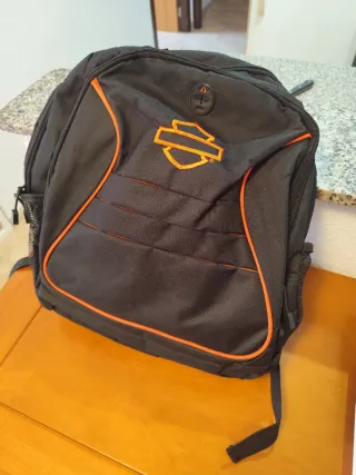 Mochila Harley Davidson Negra y Naranja