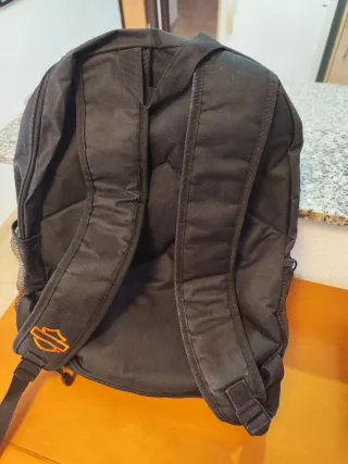 Mochila Harley Davidson Negra y Naranja