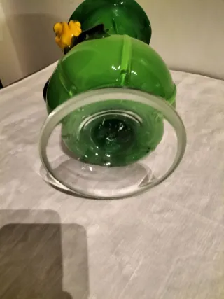 Vaso Murano Verde con Fiore Giallo