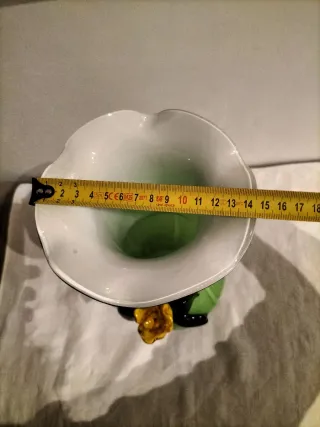 Vaso Murano Verde con Fiore Giallo