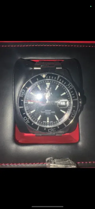 Reloj Jaguar Negro y Plateado