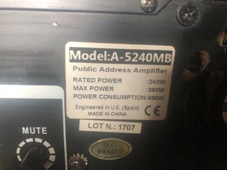 Amplificador Mezclador A-5240MB Negro