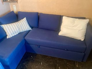 Sofá Cama Chaise Longue Ikea Azul