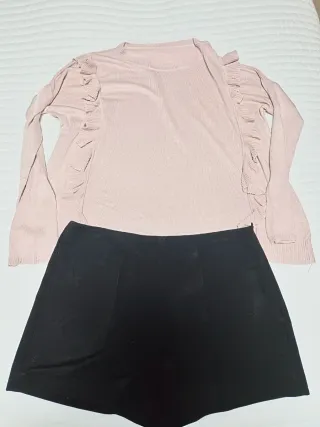 Conjunto Zara Jersey Volantes y Pantalón