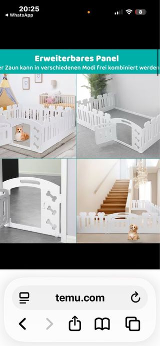 Parque para perros gris clarito