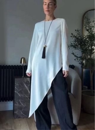 Blusa Zara fluida asimétrica talla  S