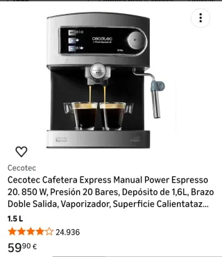 Cafetera Cecotec Power Espresso 20