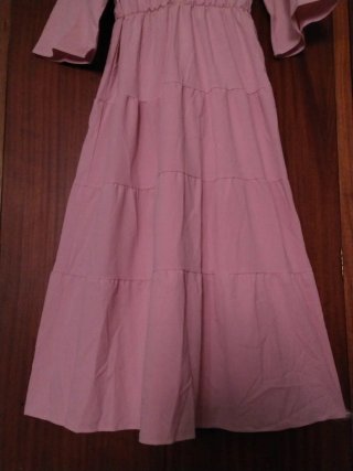 Vestido largo-maxi escote c/botones Romántico-Boho
