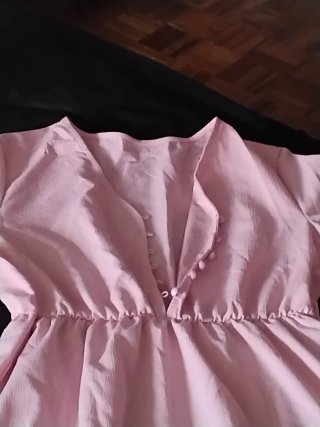 Vestido largo-maxi escote c/botones Romántico-Boho
