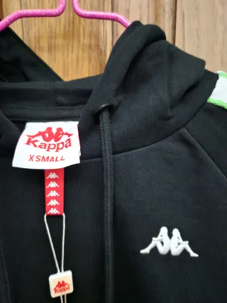 Felpa Kappa nera con banda laterale