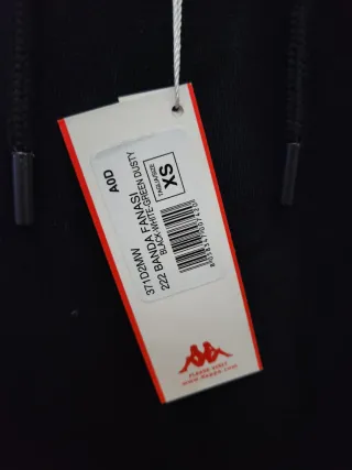 Felpa Kappa nera con banda laterale