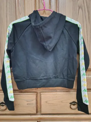 Felpa Kappa nera con banda laterale