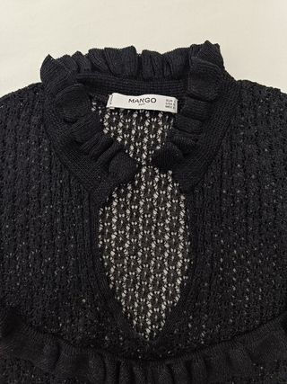 Top negro calado Mango