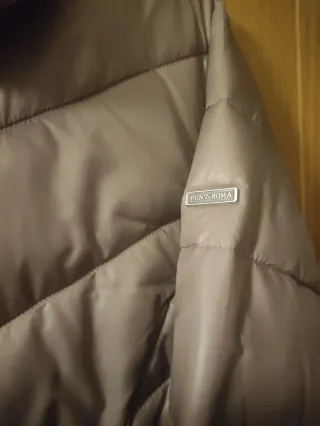 Abrigo acolchado mujer rosa palo.