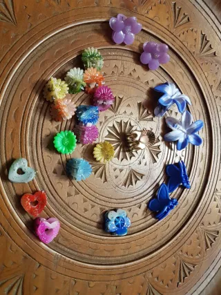 Set accessori capelli fiori e cuori. Multicolore